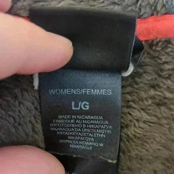 The North Face, fluffy zip up jacket, green and orange, size large - Picture 4 of 8